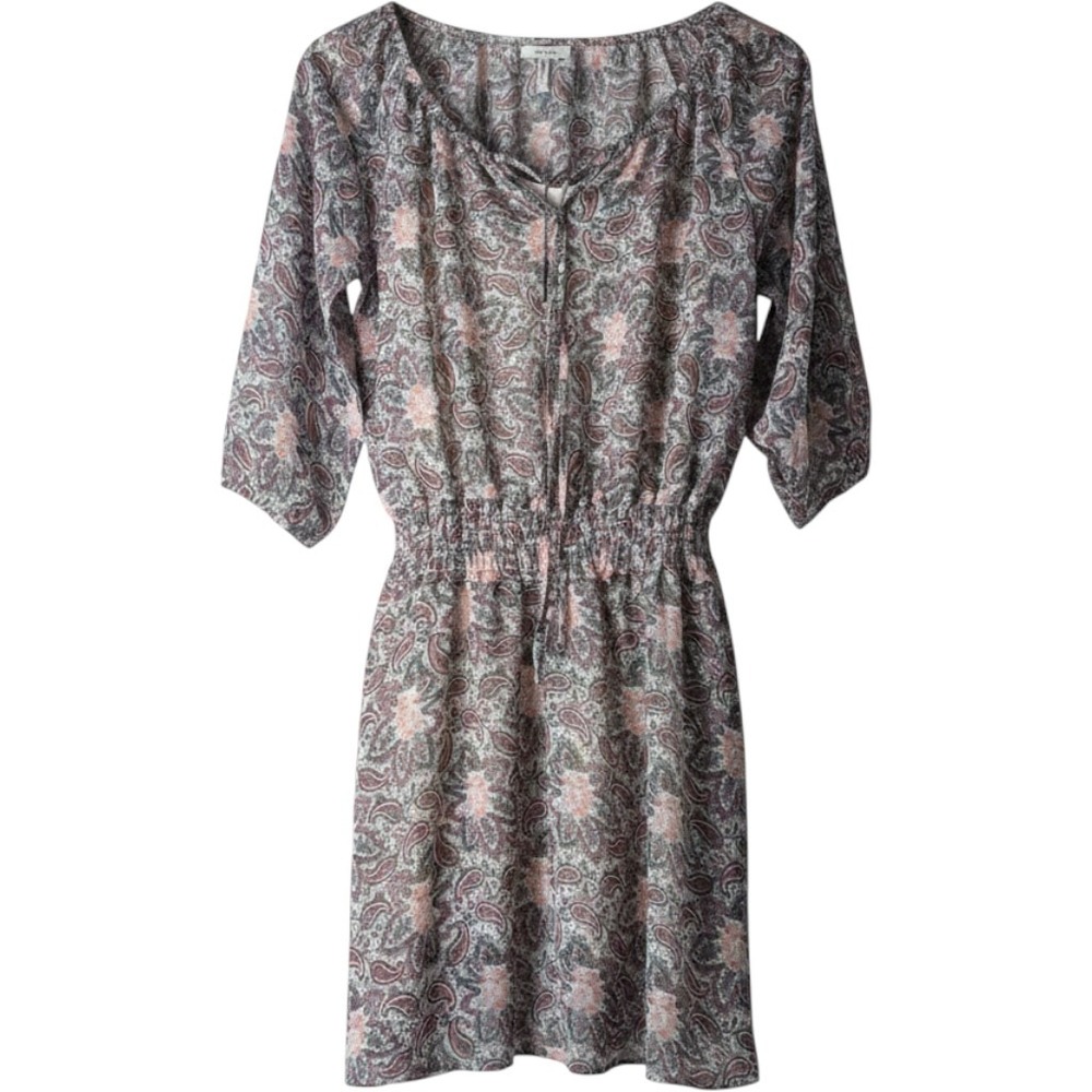 Wallflower Dress Women‎ Small Multi Paisley Boho Smocked Hippie Chiffon Lined